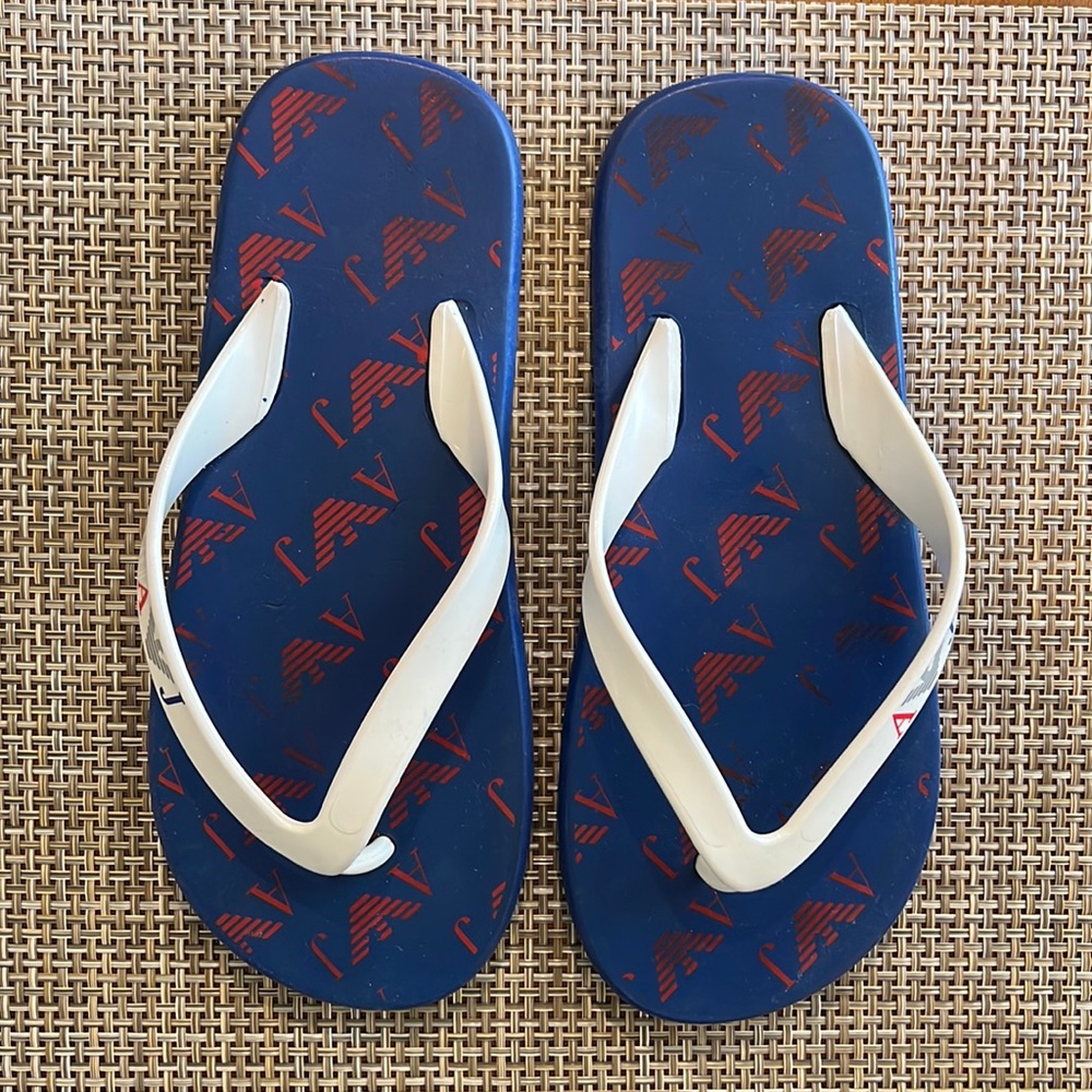 Armani Jeans Blue White Logo FlipsSize 41 (10)